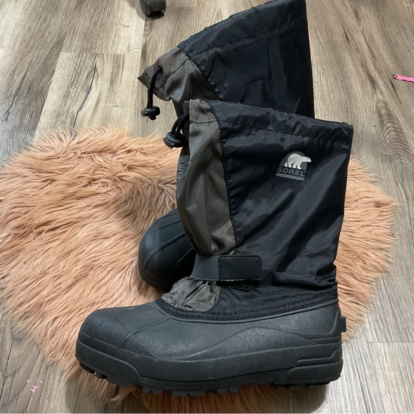 Sorel Black Brown Snow Boots Size 6 - Picture 4 of 11